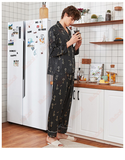 pajama sets men simulated silk